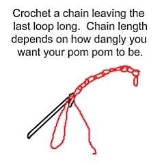 Crochet chain leaving last loop long.