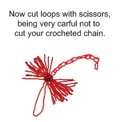 Cut loops with scissors